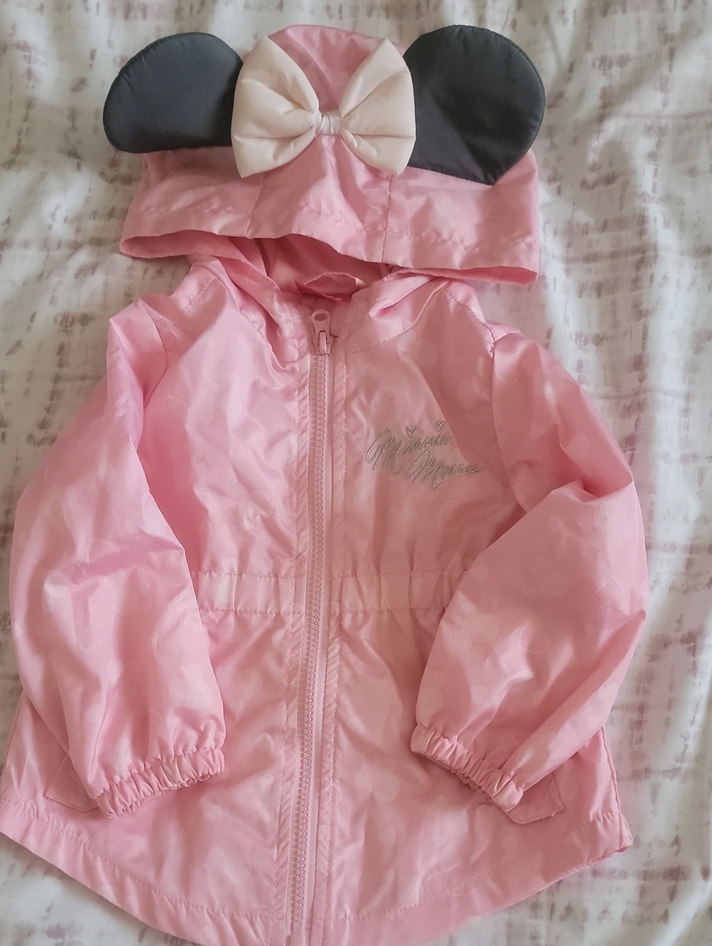 Disney Pink Hooded Raincoat with Bow & Ear Details